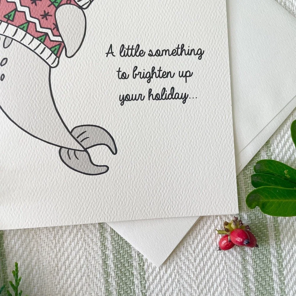 Christmas Narwhal Greeting Card — Amy Richards Illustration